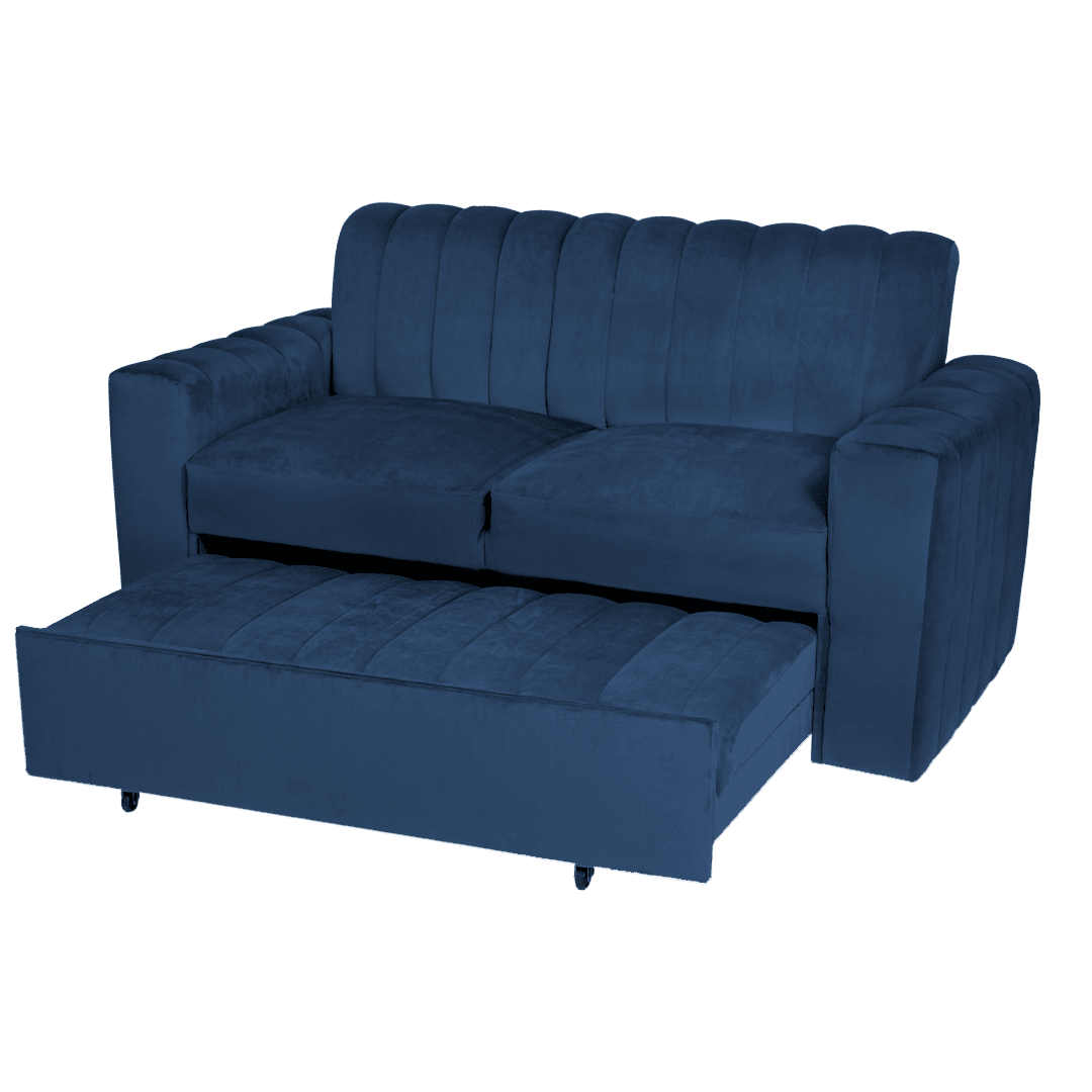 Sofa cama Nantes azul marino felpa