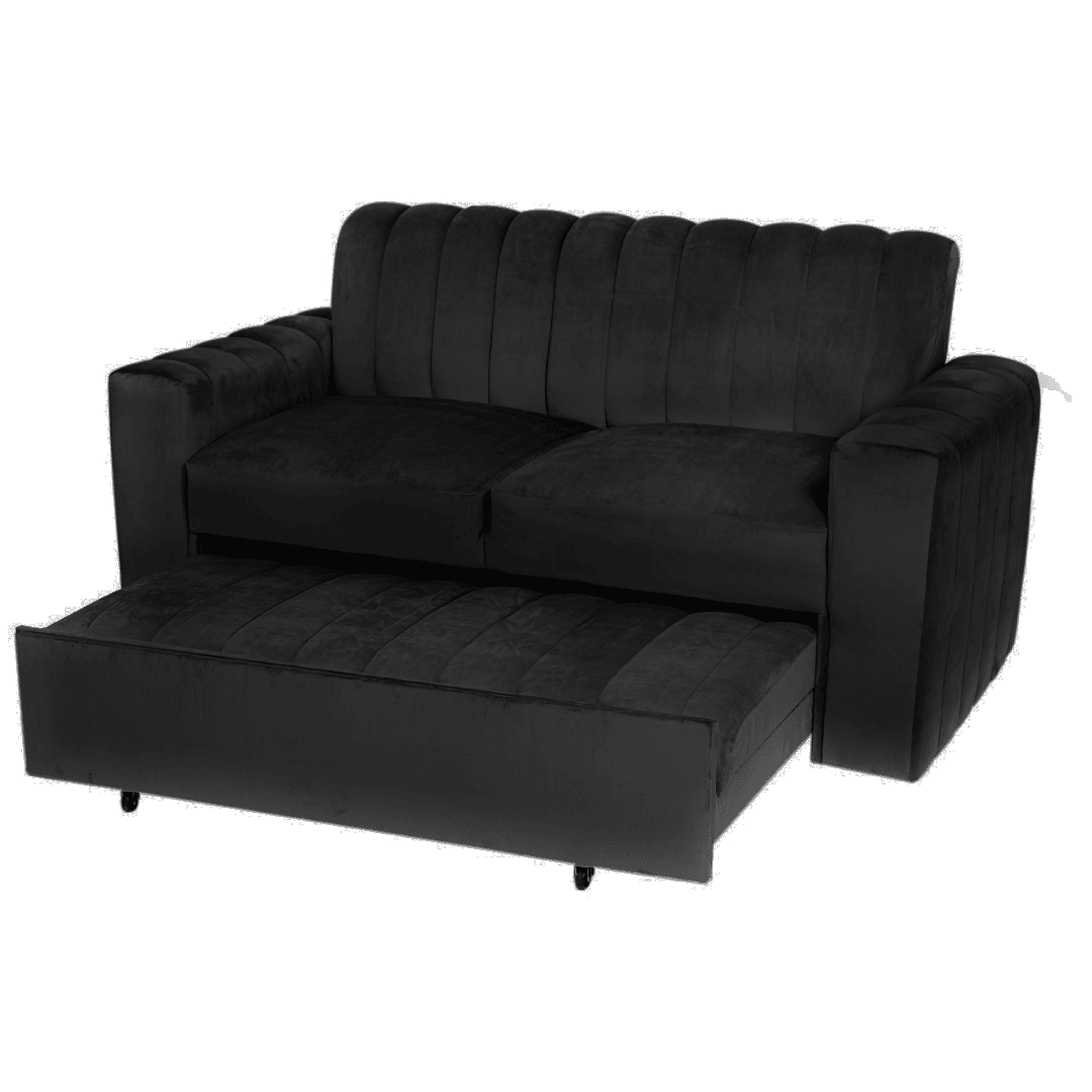 Sofa cama Nantes negro felpa