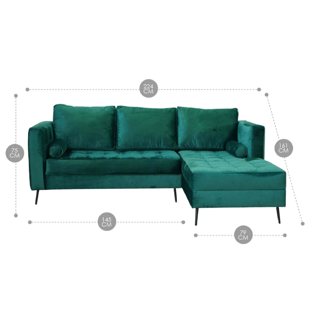 sofa velvet medidas